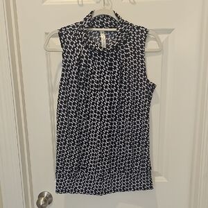 PerSeption Concept Navy and White Sleeveless Blouse